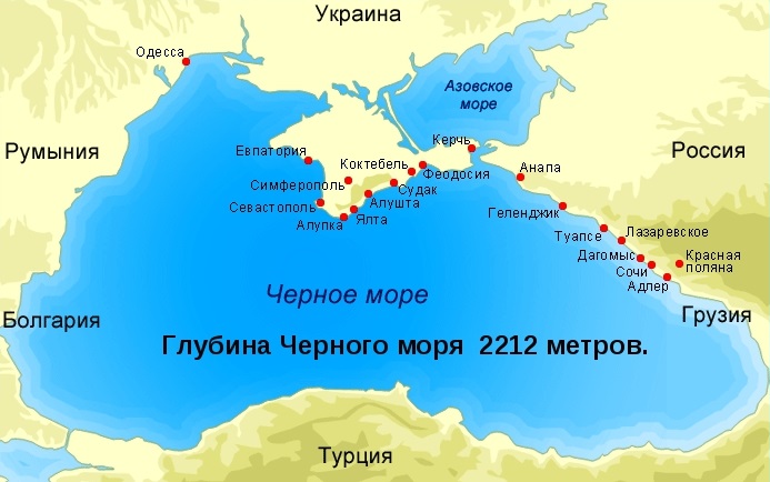 Субтропики России на географической карте